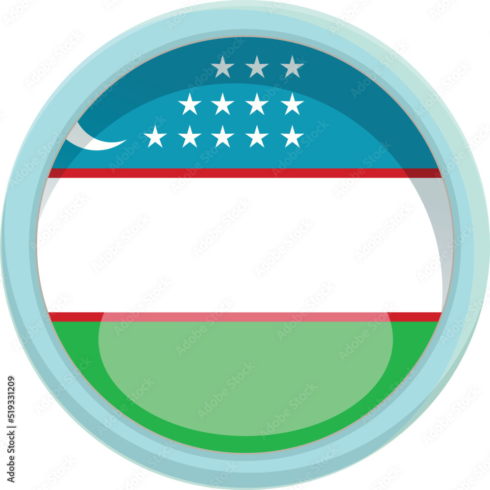 Obraz premium Uzbekistan circle emblem icon cartoon vector. People map. Islam day