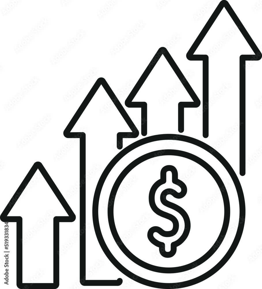 Money grow icon outline vector. Earth development Money grow icon outline vector. Earth development