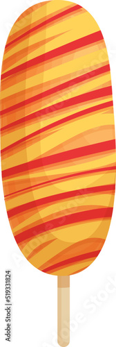 Hot corn dog icon cartoon vector. Food stick. Hotdog sausage