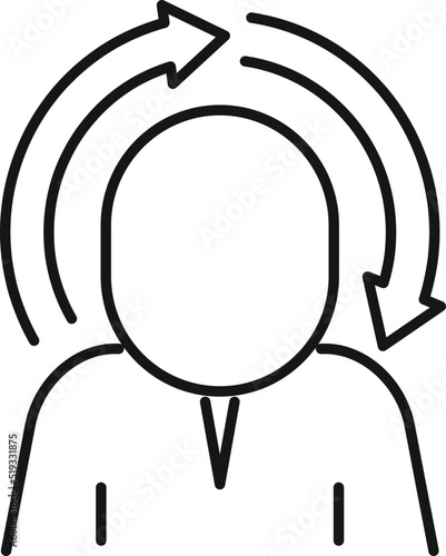 Change manager icon outline vector. Eco recycle