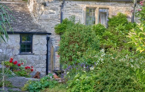 Traditional Cotswolds cottage garden
