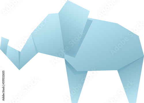 Origami elephant icon cartoon vector. Paper animal. Art geometrical