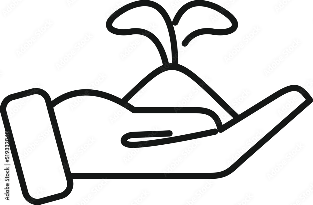 Keep plant icon outline vector. Eco agenda Keep plant icon outline vector. Eco agenda