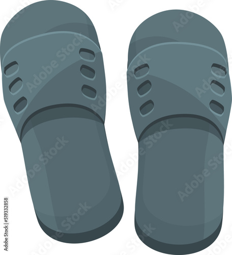 Rubber slippers icon cartoon vector. Bathroom spa. Dry shower