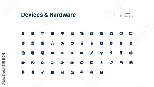 Devices and Hardware UI Icons Pack Filled Style