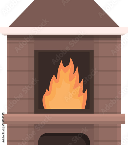 Furnace icon cartoon vector. Burning fire. Wood stove