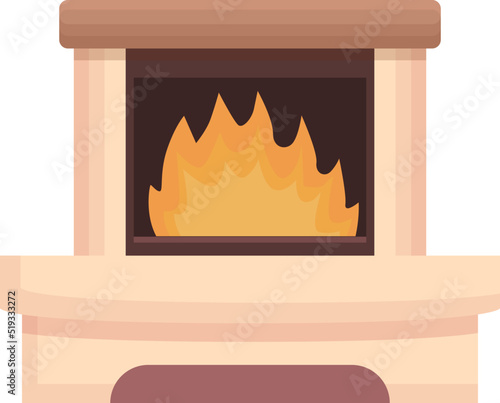 Fire furnace icon cartoon vector. Wood stove. Pizza cafe
