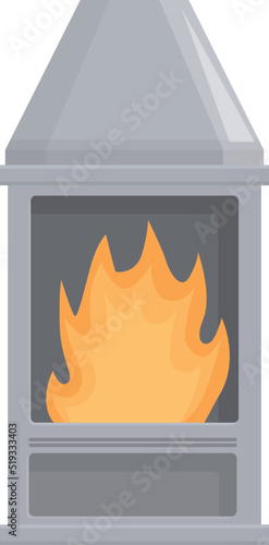 Interior furnace icon cartoon vector. Burning restaurant. Pizza cafe