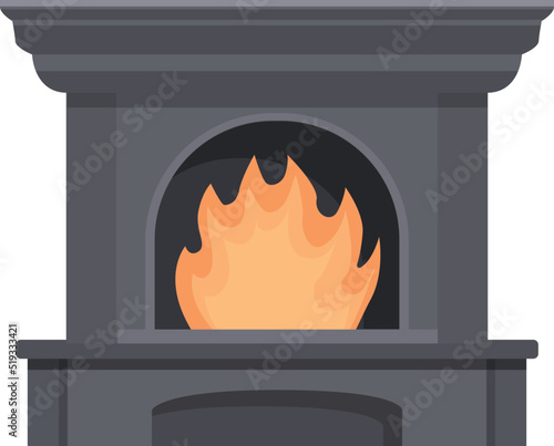 Baker furnace icon cartoon vector. Burning fire. Mantel heat