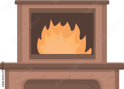 Heat furnace icon cartoon vector. Restaurant fire. Cafe pizza