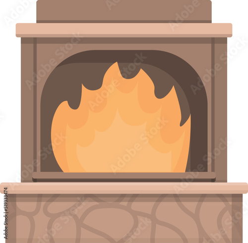 Italian furnace icon cartoon vector. Burning fire. Pizza cafe