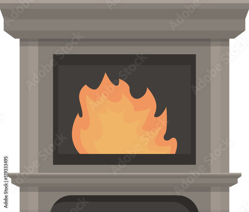 Cooking furnace icon cartoon vector. Fire restaurant. Pizza cafe