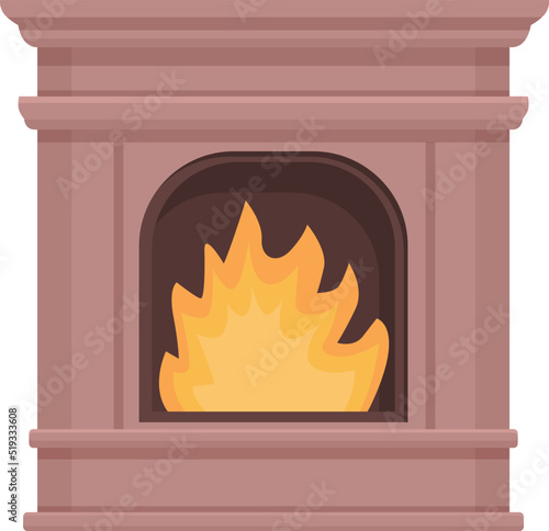Heat furnace icon cartoon vector. Burning fire. House dinner