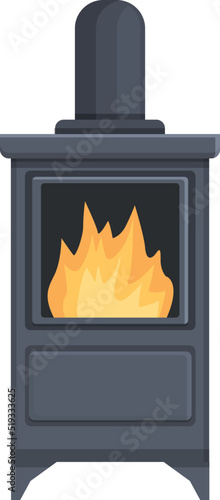 Mantel furnace icon cartoon vector. Fire stove. Burning fire