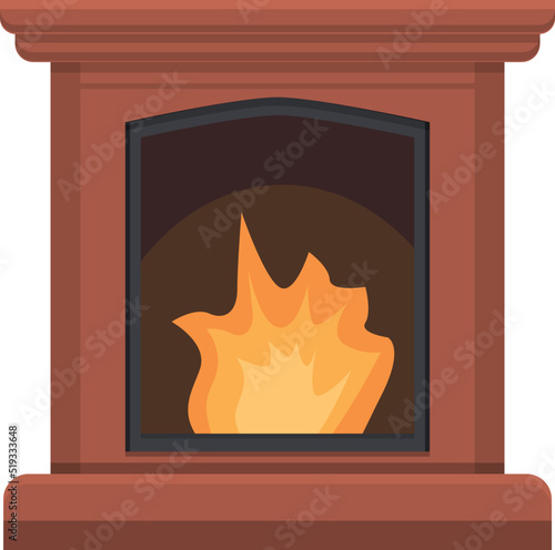 House furnace icon cartoon vector. Fire burning. Stove wood