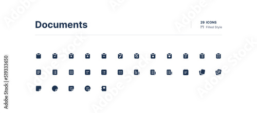 Documents UI Icons Pack Filled Style