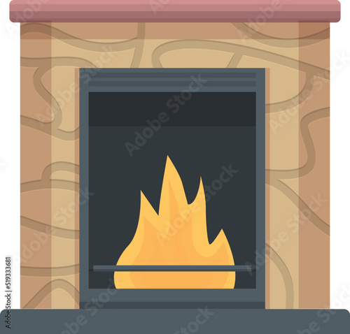 Bakery furnace icon cartoon vector. Fire stove. Chair wood