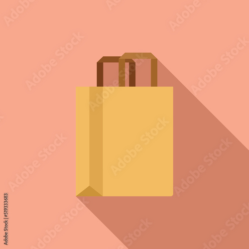 Recycle bag icon flat vector. Eco package