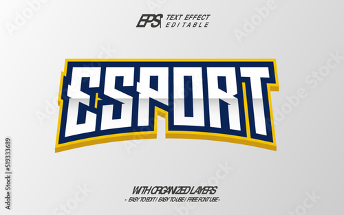 Editable text effect gamer, 3d esport and stream font style