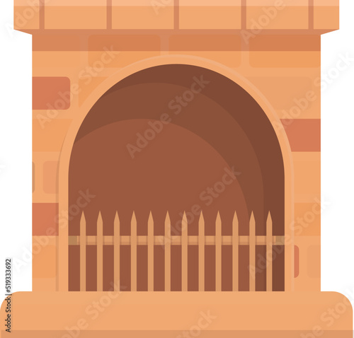 Furnace icon cartoon vector. Fireplace interior. Bakery house