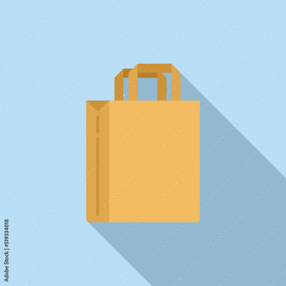 Food pack icon flat vector. Paper package Food pack icon flat vector. Paper package