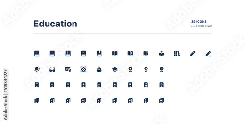 Education UI Icons Pack Filled Style