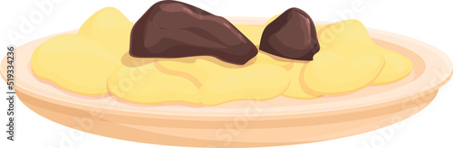 Restaurant food icon cartoon vector. Meal belem. People pizza