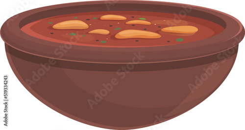 Bean tomato soup icon cartoon vector. Food portugal. Cuisinea meal