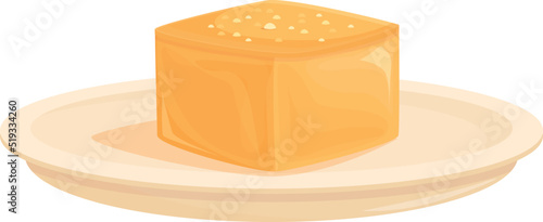 Pastel cake icon cartoon vector. Portuguese food. Meal dish