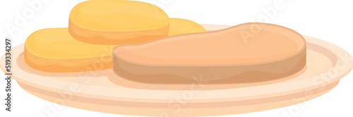 Portugal steak icon cartoon vector. Meal dish. Fried food