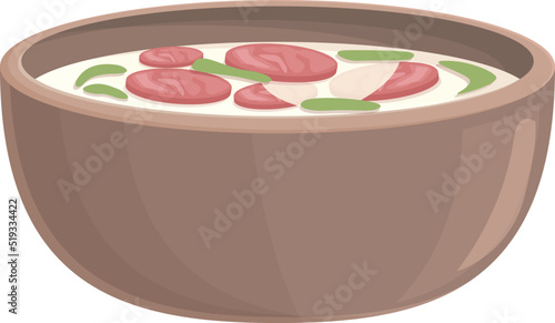 Portugese cuisine icon cartoon vector. Portugal food. Pizza people