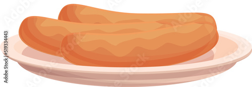 Portugese sausage icon cartoon vector. Portuguese food. Tart cuisine