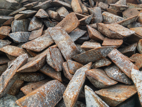 Bild auf Leinwand Cast iron obtained by melting iron ore, formed into ingots of impure iron for further processing stages
