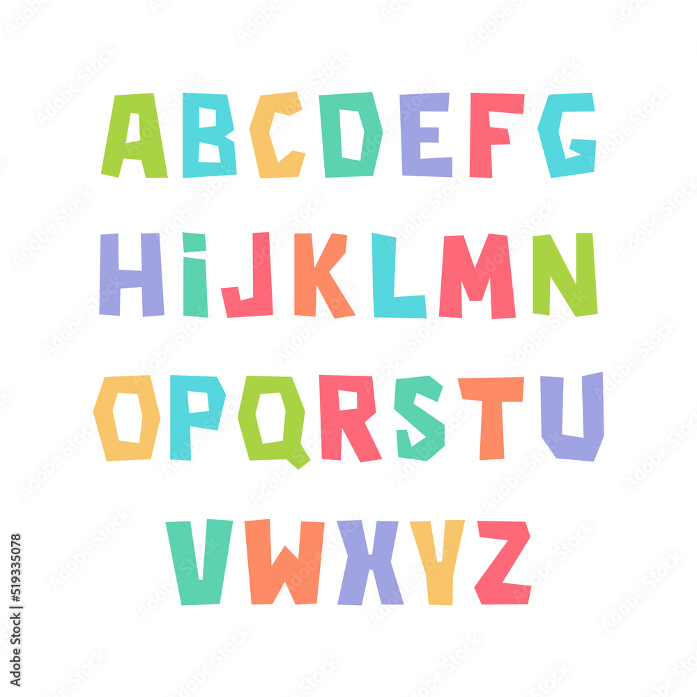 English alphabet vector design. Latin capital letters characters collection. Sans serif font. English alphabet vector design. Latin capital letters characters collection. Sans serif font.