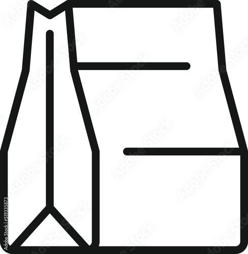 Food package icon outline vector. Eco bag