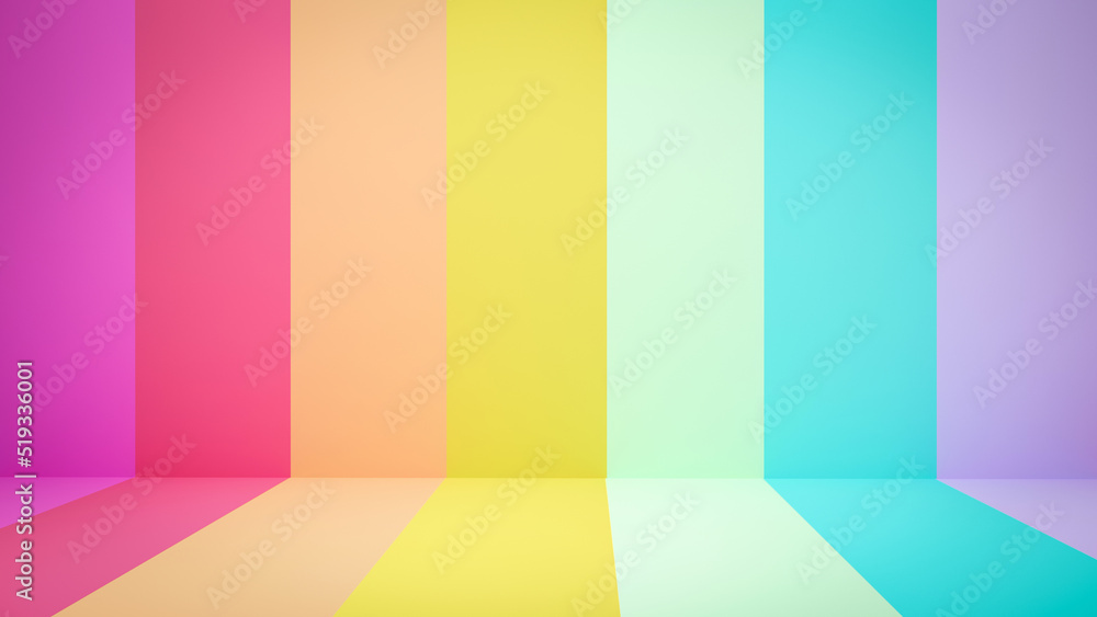 Colorful rainbow pastel background 3D rendering Colorful rainbow pastel background 3D rendering