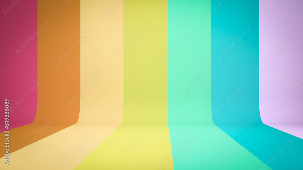 Colorful rainbow pastel background 3D rendering Colorful rainbow pastel background 3D rendering