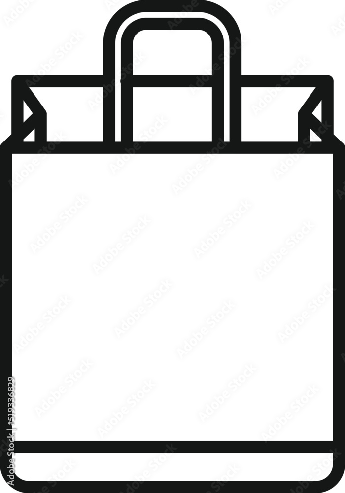 Eco paper bag icon outline vector. Food pack Eco paper bag icon outline vector. Food pack
