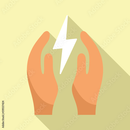 Keep energy icon flat vector. Smart consumption