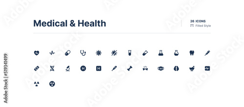 Medical and Health UI Icons Pack Filled Style