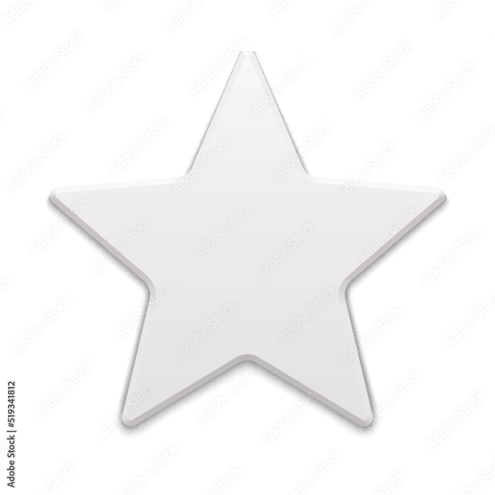 Five pointed white star 3d vector illustration Five pointed white star 3d vector illustration