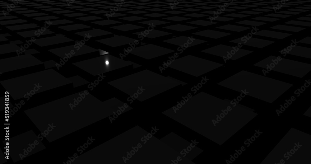 Render with dark black cubes with white bright light Render with dark black cubes with white bright light