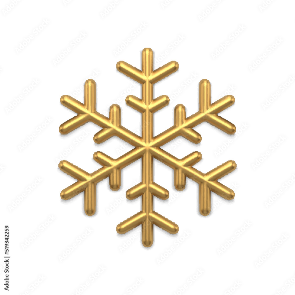 Luxury golden traditional circle snowflake 3d vector illustration Luxury golden traditional circle snowflake 3d vector illustration
