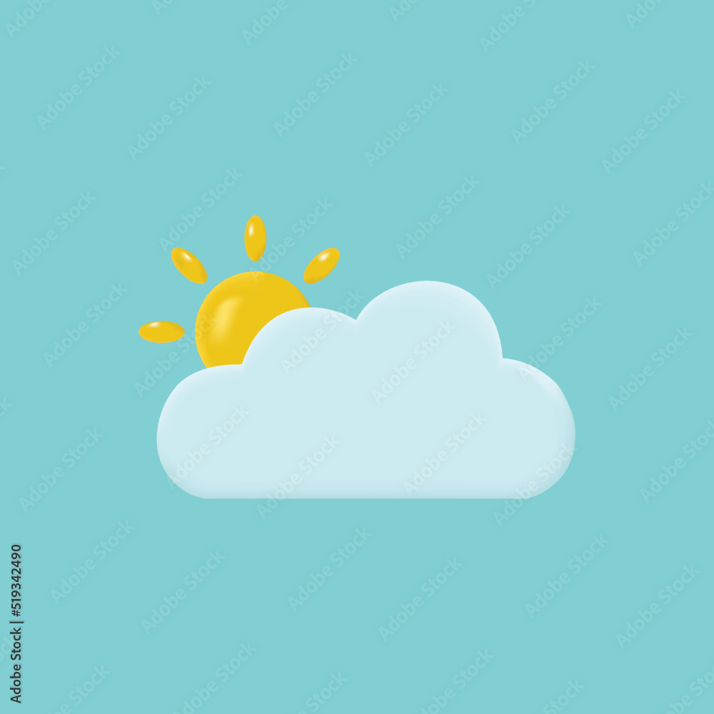 sun behind the cloud icon