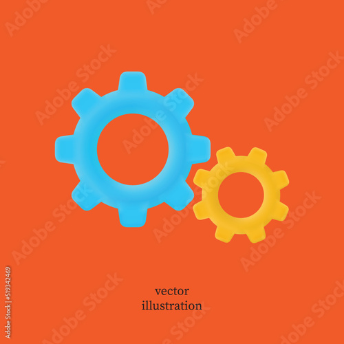 gears and cogs 3d icon