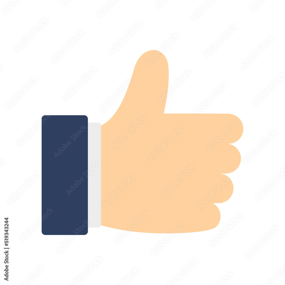 Flat icon thumb up isolated on white background. Vector illustration. Flat icon thumb up isolated on white background. Vector illustration.