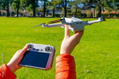 Hand launching a drone