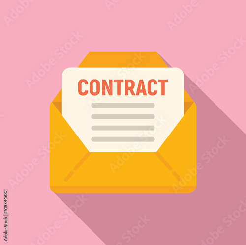 Agent mail contract icon flat vector. Secret support