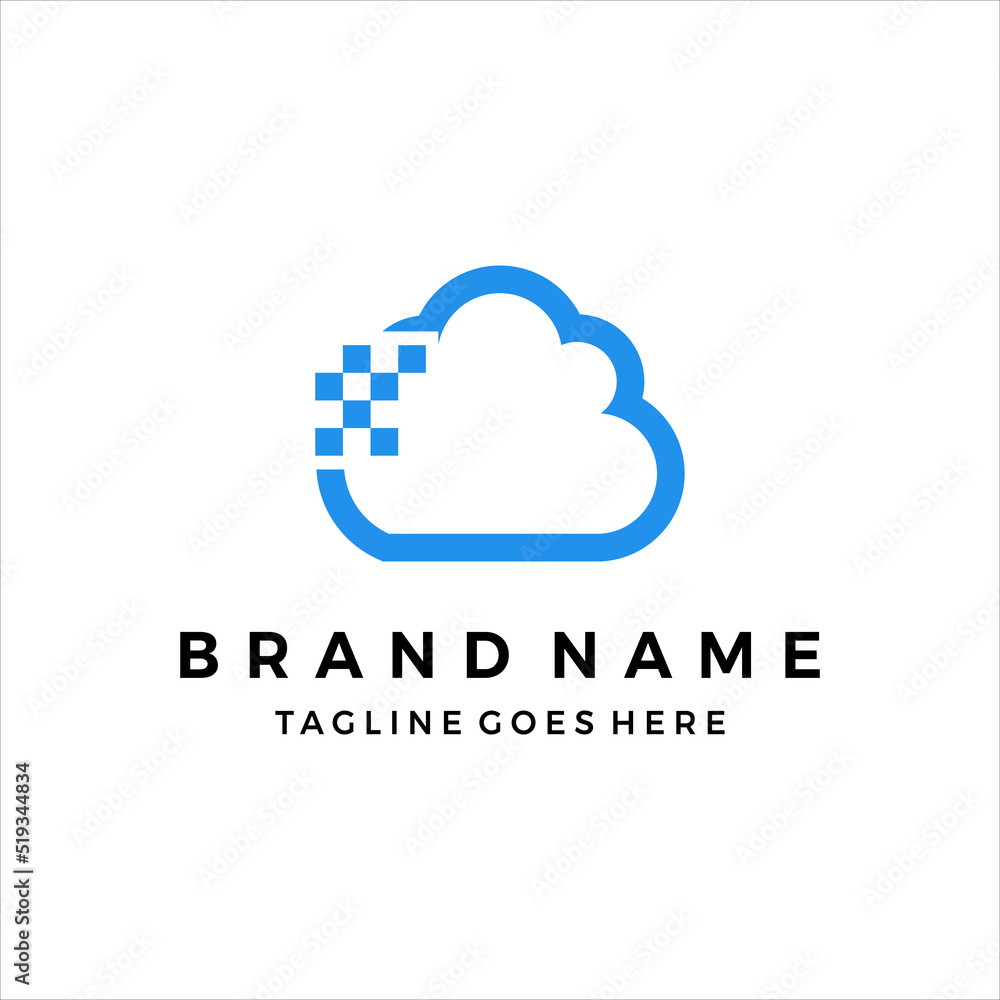 Data cloud logo design vector template Data cloud logo design vector template