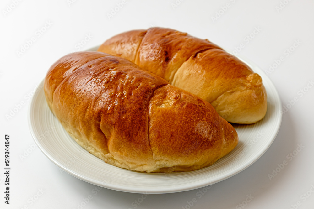 salt bread on a white background
